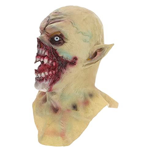 ibasenice Vampir-kopf Bedeckung Beängstigend Gruselige Kostüme Schmücken Halloween-schrei Halloween-animatronik Horror Zombie Taube Geist Skelett Natürliches Light Grey von ibasenice