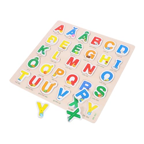 ibasenice Vietnamesisches Puzzle Buchstaben des Alphabets Alphabet-rätsel Für Kleinkinder Montessori- Lernspielzeug Für Das Vietnamesische Alphabet Kinderspielzeug Briefbrett Holz von ibasenice