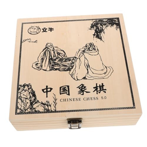 ibasenice Vintage Schach Organizer Aus Holz Für Chinesische Schachfiguren Zur Aufbewahrung Von Brettspielen Und Reisespielen Holz Bastelbox Mit Deckel von ibasenice