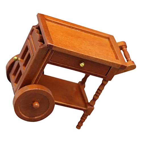 ibasenice Wagen Mini-Gartenbank Goldspiegel Bildanzeigeclip Vlies einstellbar schubkarre küchendekoration Household Decoration Home Decor Puppenhaus-Layout kleine Hausdekoration Holz Brown von ibasenice