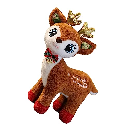 ibasenice Weihnachtsplüschtiere Krippenschmuck für Kinder - Kuscheltier Hirsch plüschtier Weihnachten Weihnachts plüschtier Hirsch Stofftier Hirsch-Ornament pp Baumwolle Brown von ibasenice