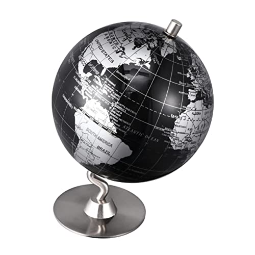 ibasenice Weltkarte Schreibtisch Tischhalter Lernspielzeug befüllbare Glühbirne Desktop-Weltkugel World map weltkarten für den Unterricht mit Ständer Black von ibasenice