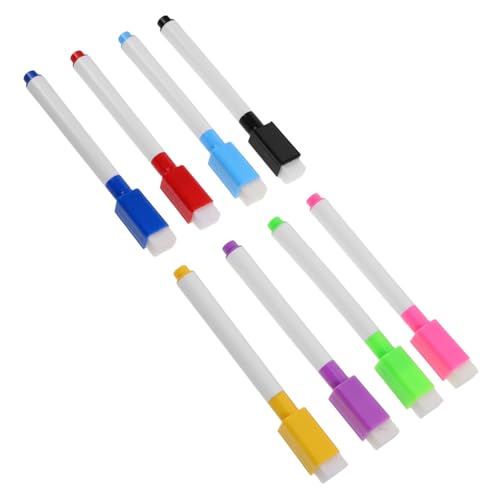 ibasenice Whiteboard-Stift Kurze Markierungen Magnetischer Aufklebermarker Trocken Abwischbarer Marker Mit Radierkappe Whiteboard-touchstift Trocken Abwischbare Marker Magnetisch Plastik von ibasenice