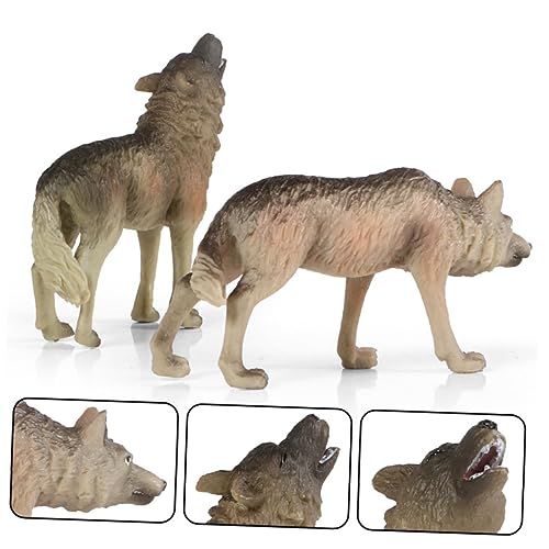 ibasenice Wolfsmodell Animal Figures Living Room Decoration Tierfigur wohnzimmerdeko fensterpolster Heimdekoration Wolfsstatuen Spielzeug künstliches Wolfsdekor Wolf-Ornament Dekoration von ibasenice