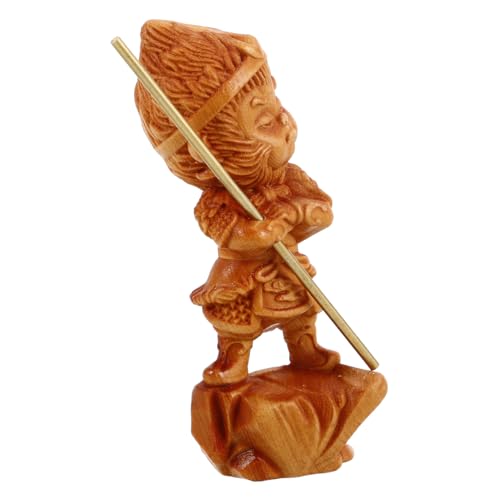 ibasenice Wukong Statue Aus Holz Miniatur Affenkönig Figur Für Auto Armaturenbrett Und Heimdekoration Handgefertigte Tierskulptur Aus Holz Chinesische Wukong Dekoration von ibasenice