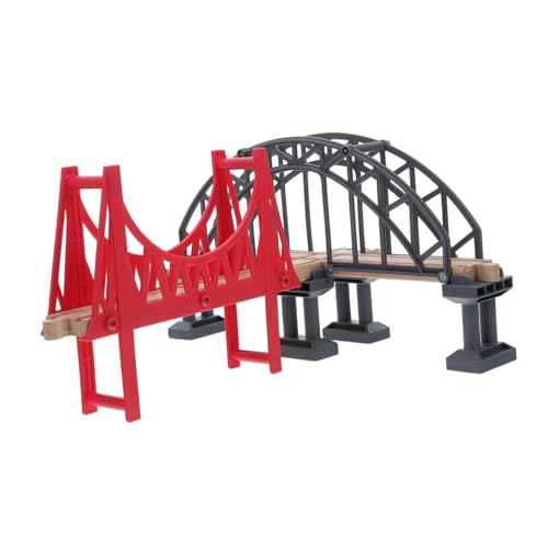 ibasenice Zugbrücke Modell Holzbahngleis Zubehör Hängebrücke Spielzeug Holzeisenbahn Set Kunststoff Eisenbahnbrücke Bahngleis Szenenzubehör von ibasenice