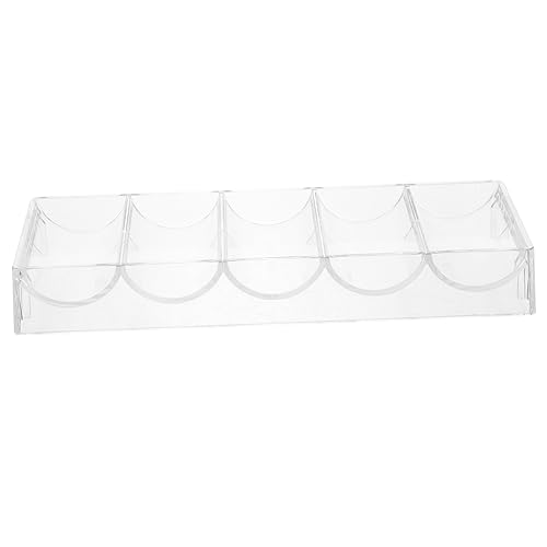 ibasenice Pokerchip Tablett Chip Rack aus Transparentem Acryl 5-Raster Pokerchiphalter Verschleißfestes Aufbewahrungstablett für Pokertische Praktisches Chip Etui für Haushalt und Spieltisch ibasenice Pokerchip Tablett Chip Rack aus Transparentem Acryl 5-Raster Pokerchiphalter Verschleißfestes Aufbewahrungstablett für Pokertische Praktisches Chip Etui für Haushalt und Spieltisch von ibasenice