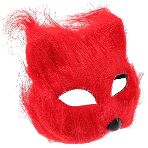 ibasenice dekorative Masken halloween costume halloween kleidung halloween outfits Maskerade Fuchs Wolf weihnachtsdeko Zubehör für Halloween-Kostüme Maskerade Cosplay-Maske Wolle rot von ibasenice