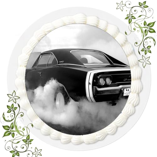 FONDANT Tortenbild, Zuckerbild mit Motiv, Essbares Foto für Torten, Tortenbild, Tortenaufleger Ø 20cm FONDANT Auto/Cars Nr. 19 von ich