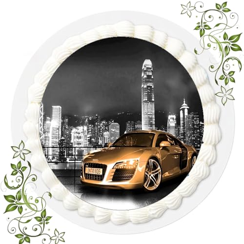 FONDANT Tortenbild, Zuckerbild mit Motiv, Essbares Foto für Torten, Tortenbild, Tortenaufleger Ø 20cm FONDANT Auto/Cars Nr. 9 von ich