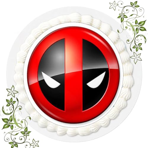 FONDANT Tortenbild, Zuckerbild mit Motiv, Essbares Foto für Torten, Tortenbild, Tortenaufleger Ø 20cm FONDANT Deadpool Nr. 13 von ich