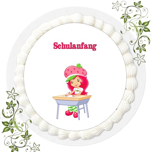 FONDANT Tortenbild, Zuckerbild mit Motiv, Essbares Foto für Torten, Tortenbild, Tortenaufleger Ø 20cm FONDANT Einschulung Nr. 16 von ich