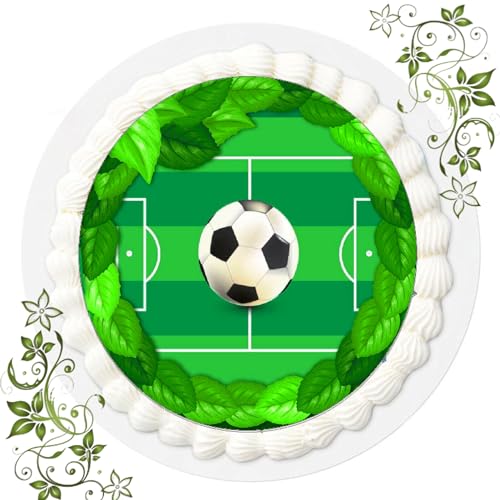 FONDANT Tortenbild, Zuckerbild mit Motiv, Essbares Foto für Torten, Tortenbild, Tortenaufleger Ø 20cm FONDANT Fußball Nr. 20 von ich