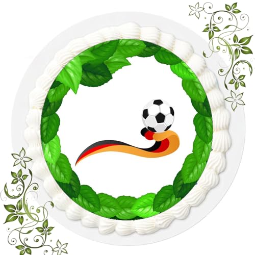 FONDANT Tortenbild, Zuckerbild mit Motiv, Essbares Foto für Torten, Tortenbild, Tortenaufleger Ø 20cm FONDANT Fußball Nr. 29 von ich