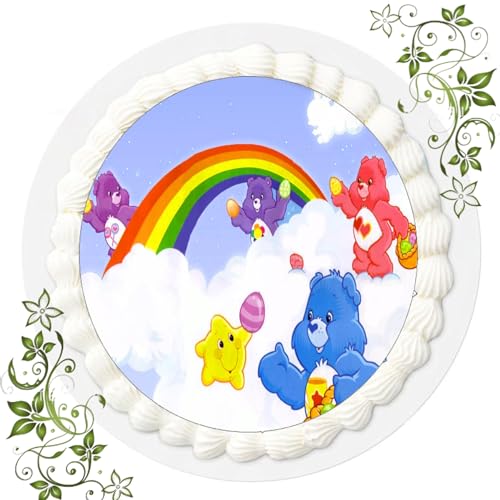 FONDANT Tortenbild, Zuckerbild mit Motiv, Essbares Foto für Torten, Tortenbild, Tortenaufleger Ø 20cm FONDANT Glücksbärchis Nr. 12 von ich