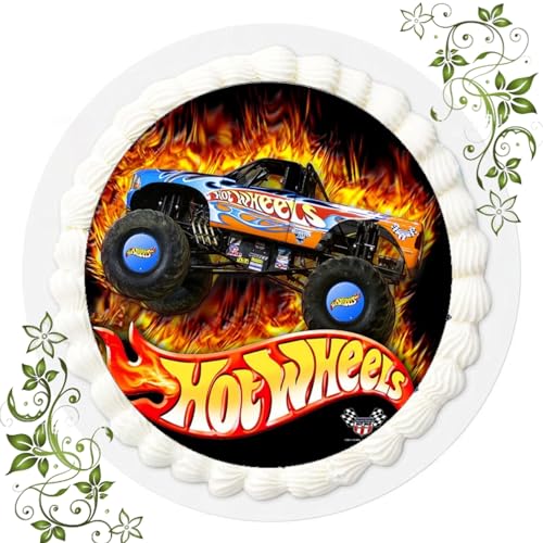 FONDANT Tortenbild, Zuckerbild mit Motiv, Essbares Foto für Torten, Tortenbild, Tortenaufleger Ø 20cm FONDANT Hot Wheels Nr. 1 von ich