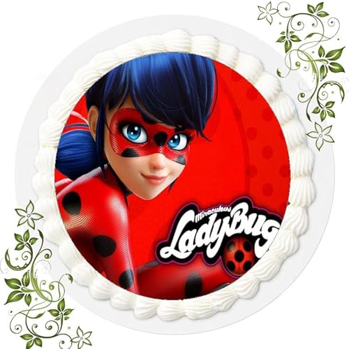 FONDANT Tortenbild, Zuckerbild mit Motiv, Essbares Foto für Torten, Tortenbild, Tortenaufleger Ø 20cm FONDANT Kompatibel mit Miraculous Nr. 48 von ich