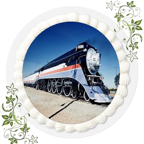 FONDANT Tortenbild, Zuckerbild mit Motiv, Essbares Foto für Torten, Tortenbild, Tortenaufleger Ø 20cm FONDANT Lokomotive Zug Eisenbahn Nr. 16 von ich