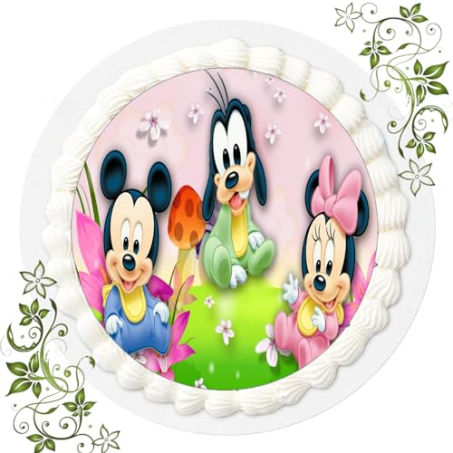 FONDANT Tortenbild, Zuckerbild mit Motiv, Essbares Foto für Torten, Tortenbild, Tortenaufleger Ø 20cm FONDANT Micky Maus Nr. 3 von ich