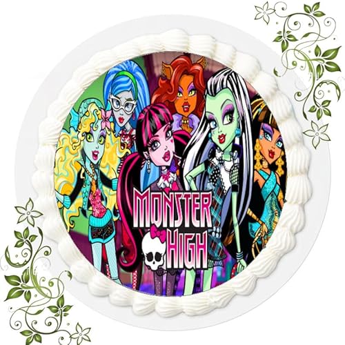 FONDANT Tortenbild, Zuckerbild mit Motiv, Essbares Foto für Torten, Tortenbild, Tortenaufleger Ø 20cm FONDANT Monster High Nr. 1 von ich