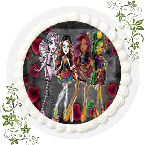 FONDANT Tortenbild, Zuckerbild mit Motiv, Essbares Foto für Torten, Tortenbild, Tortenaufleger Ø 20cm FONDANT Monster High Nr. 9 von ich