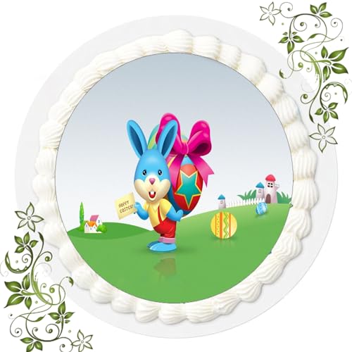 FONDANT Tortenbild, Zuckerbild mit Motiv, Essbares Foto für Torten, Tortenbild, Tortenaufleger Ø 20cm FONDANT Ostern Nr. 10 von ich