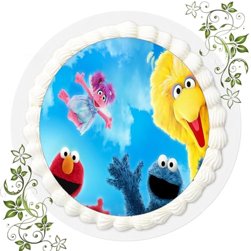 FONDANT Tortenbild, Zuckerbild mit Motiv, Essbares Foto für Torten, Tortenbild, Tortenaufleger Ø 20cm FONDANT Sesamstraße Nr. 7 von ich