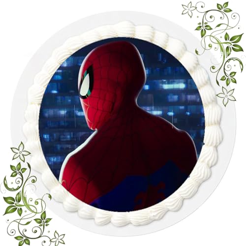 FONDANT Tortenbild, Zuckerbild mit Motiv, Essbares Foto für Torten, Tortenbild, Tortenaufleger Ø 20cm FONDANT Spider-Verse Nr. 10 von ich