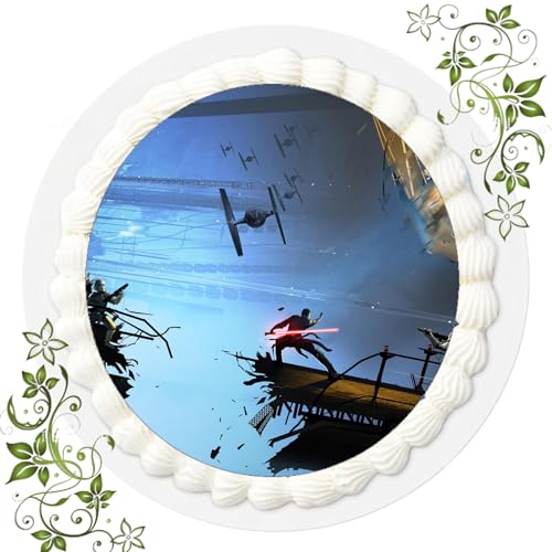 FONDANT Tortenbild, Zuckerbild mit Motiv, Essbares Foto für Torten, Tortenbild, Tortenaufleger Ø 20cm FONDANT Star Wars Nr. 79 von ich