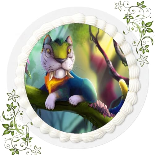 FONDANT Tortenbild, Zuckerbild mit Motiv, Essbares Foto für Torten, Tortenbild, Tortenaufleger Ø 20cm FONDANT The Croods Nr. 8 von ich