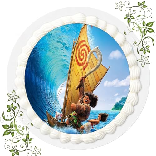 FONDANT Tortenbild, Zuckerbild mit Motiv, Essbares Foto für Torten, Tortenbild, Tortenaufleger Ø 20cm FONDANT Vaiana Nr. 7 von ich