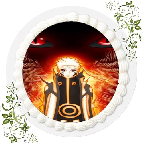 Fondant Tortenbild, Zuckerbild Essbares Foto für Torten, Tortenaufleger Ø 20cm - Naruto Nr. 5 von ich