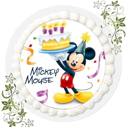 Fondant Tortenbild, Zuckerbild Essbares Foto für Torten, Tortenaufleger Ø 20cm - Micky Maus Nr. 69 von ich