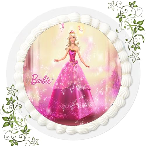 ich FONDANT Tortenbild, Zuckerbild mit Motiv, Essbares Foto für Torten, Tortenbild, Tortenaufleger Ø 20cm FONDANT Barbie Nr. 5 von ich