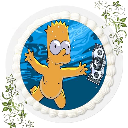 ich FONDANT Tortenbild, Zuckerbild mit Motiv, Essbares Foto für Torten, Tortenbild, Tortenaufleger Ø 20cm FONDANT Die Simpsons Nr. 8 von ich