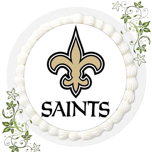 ich FONDANT Tortenbild, Zuckerbild mit Motiv, Essbares Foto für Torten, Tortenbild, Tortenaufleger Ø 20cm FONDANT NFL - New Orleans Saints von ich