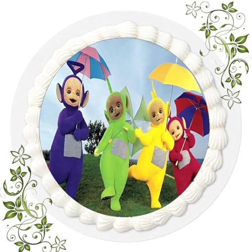 ich FONDANT Tortenbild, Zuckerbild mit Motiv, Essbares Foto für Torten, Tortenbild, Tortenaufleger Ø 20cm FONDANT Teletubbies Nr. 7 von ich