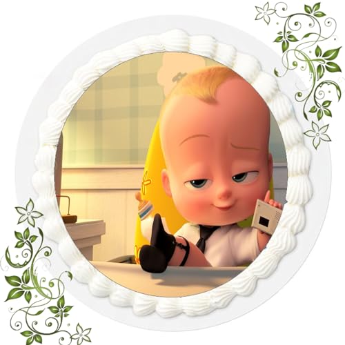 ich FONDANT Tortenbild, Zuckerbild mit Motiv, Essbares Foto für Torten, Tortenbild, Tortenaufleger Ø 20cm FONDANT The Boss Baby Nr. 8 von ich