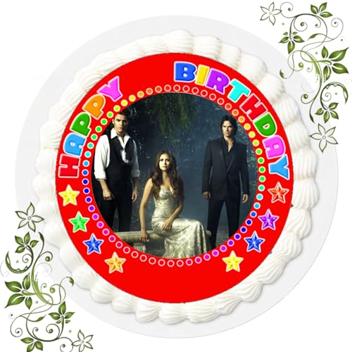 ich FONDANT Tortenbild, Zuckerbild mit Motiv, Essbares Foto für Torten, Tortenbild, Tortenaufleger Ø 20cm FONDANT The Vampire Diaries Nr. 14, Mehrfarbig von ich