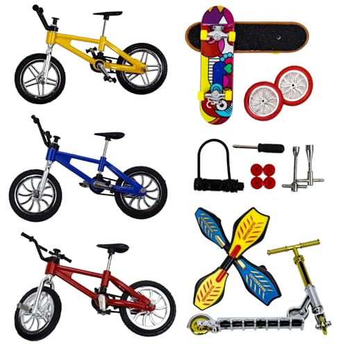 ideallife Skate Park Kit, Mini-Fingerspielzeug-Set, Finger-Skateboards, Fingerräder, kleines Schwingbrett mit Ersatzrädern und Werkzeugen (18 Stück) von ideallife