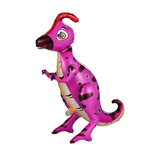 3D Dinosaurier Folienballon, Dinosaurier Luftballons, Rosarote Parasaurolophus Luftballons, Kinder Dino Luftballons Partyzubehör, Selbststehende Dinosaurier-Folienballons von iewrtcin