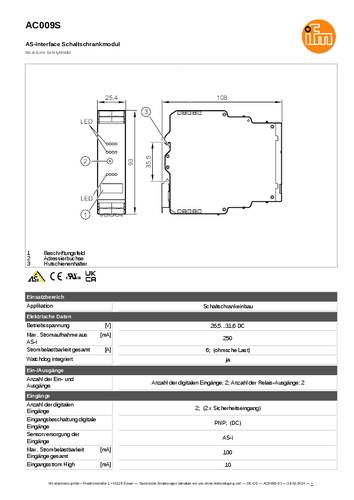 Ifm Electronic AC009S AC009S Eingangsmodul COMBICON-Stecker von ifm Electronic