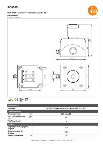 Ifm Electronic AC010S Not-Aus-Schalter IP67 1St. von ifm Electronic