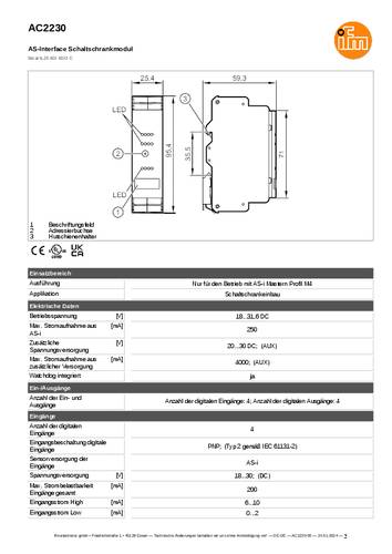 Ifm Electronic AC2230 AC2230 I/O-Modul Anzahl digitale Ausgänge: 4 von ifm Electronic