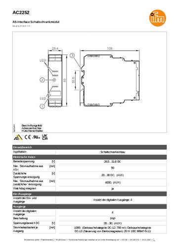 Ifm Electronic AC2252 AC2252 Ausgangsmodul Anzahl digitale Ausgänge: 4 von ifm Electronic