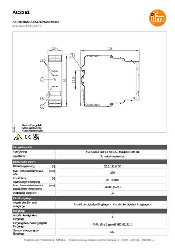 Ifm Electronic AC2261 AC2261 I/O-Modul Anzahl digitale Ausgänge: 4 von ifm Electronic