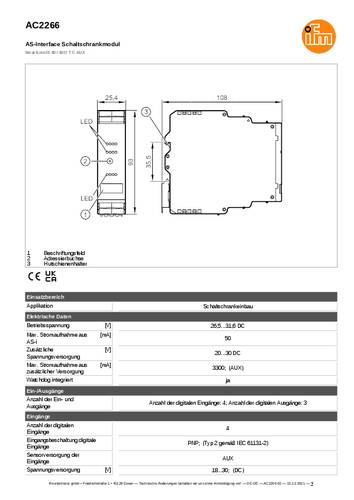 Ifm Electronic AC2266 AC2266 I/O-Modul Anzahl digitale Ausgänge: 3 von ifm Electronic