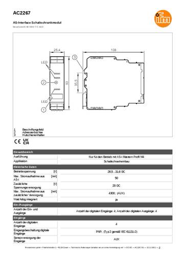 Ifm Electronic AC2267 AC2267 I/O-Modul Anzahl digitale Ausgänge: 4 von ifm Electronic