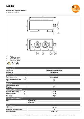 Ifm Electronic AC2386 AC2386 Leuchtdruckschalter 1St. von ifm Electronic