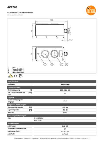 Ifm Electronic AC2388 AC2388 Leuchtdruckschalter 1St. von ifm Electronic